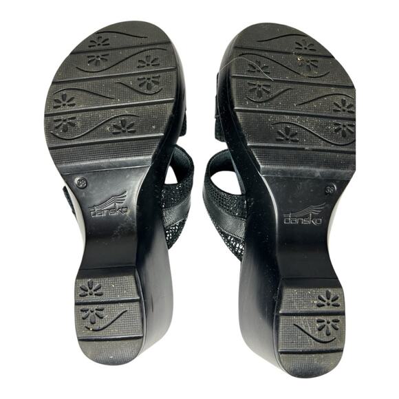 Dansko Jessie black leather slide on sandals. Size EU 38/ 7.5 - Picture 4 of 5